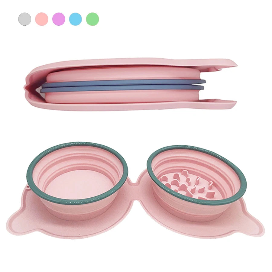 Foldable Silicone Slow Feeding Bowl