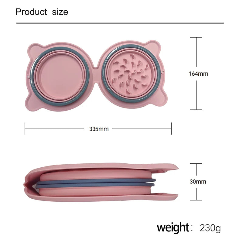 Foldable Silicone Slow Feeding Bowl