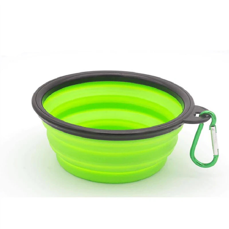 Folding Portable Silicone Dog Feeder Bowl