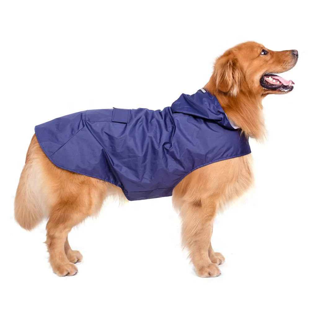 Dog Raincoat with Reflective Stripe