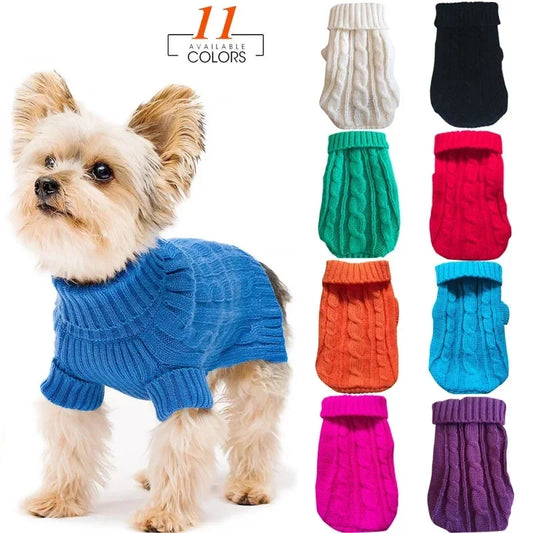 Knitted dog sweater