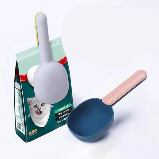 Multifunctional Pet Feeding Spoon with Sealing Clip