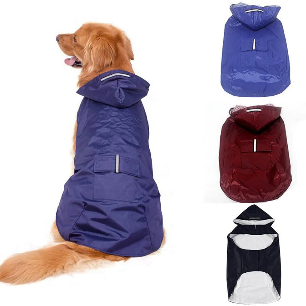 Dog Raincoat with Reflective Stripe