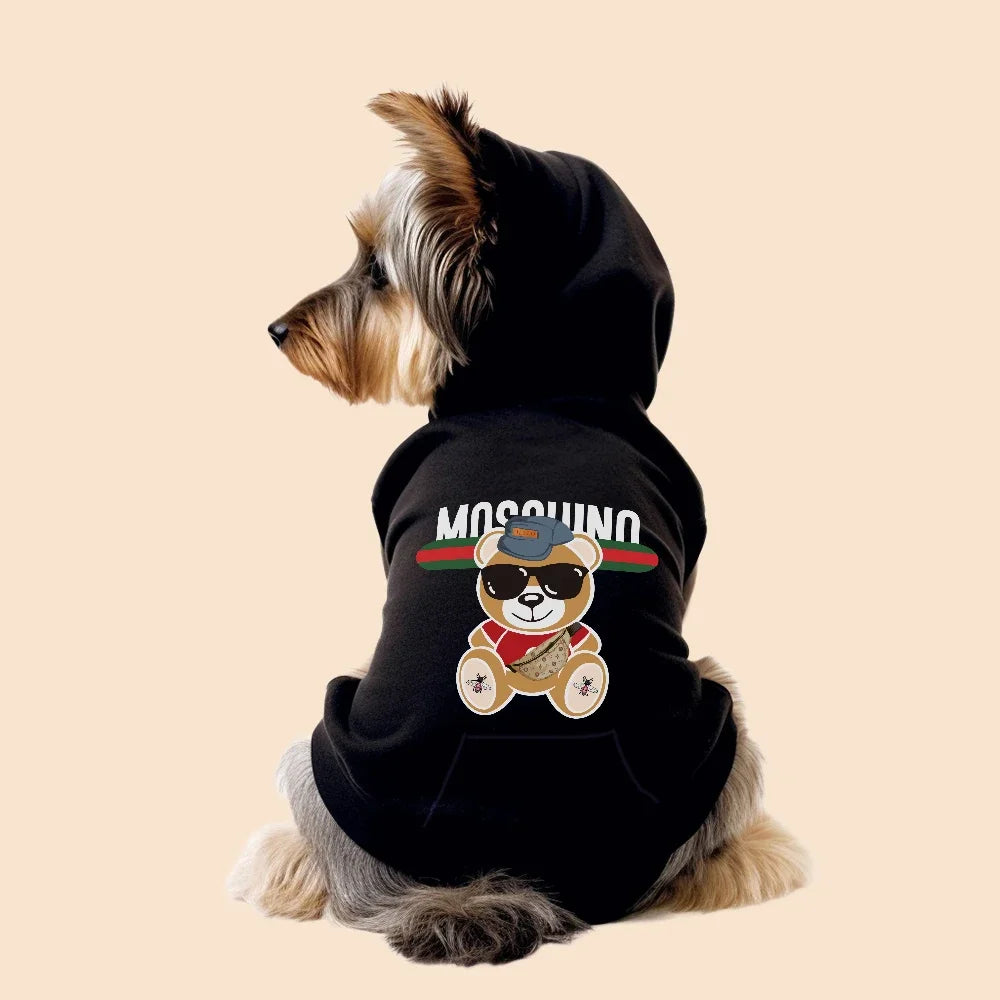 Fashion Bear With Bag Dog Clothes Chihuahua Yorkshire Frenchie Pugs Autumn Winter Spring Fleece Lining Small Medium Pet Hoodies