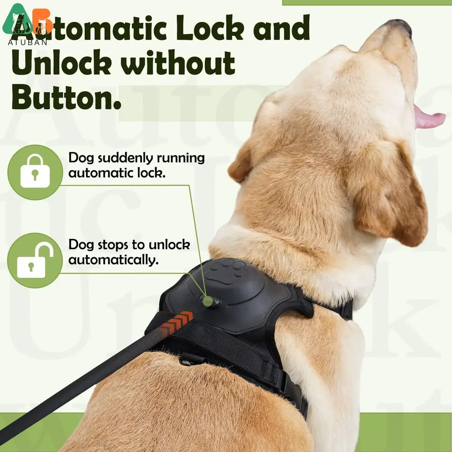 Pet Harness with Self-shrinking Leash